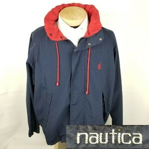 Nautica Mens Vintage Windbreaker Size Large Blue
